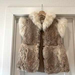 Luxurious full rabbit, fur lined vest! Size small